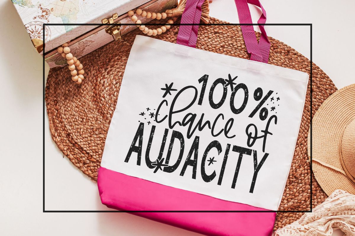 100 percent audacity tote bag