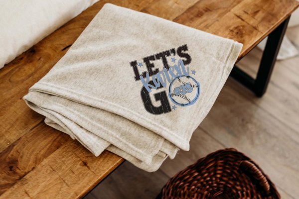 Columbia Blue Personalized Baseball Blanket