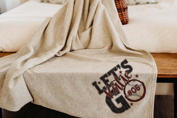 Maroon Personalized Baseball Blanket
