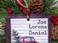 Personalized Red Truck Christmas Ornament, 3.14in