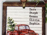 Personalized Red Truck Christmas Ornament, 3.14in