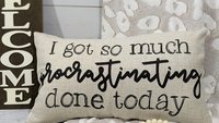 procrastination lumbar pillow for chair, funny graduation gift for college students, goodbye gift for co workers, throw pillow for couch