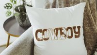 cowboy and cowgirl throw pillows for couch, country western wedding gift for couple, his and hers gifts, mr and mrs pillows, southwestern