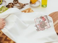 Blush Pink Thanksgiving Turkey Kitchen Towel, 16x24