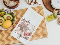 Blush Pink Thanksgiving Turkey Kitchen Towel, 16x24