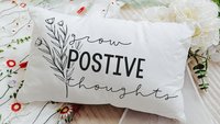 Grow positive thoughts throw pillow 