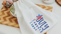 4th of July kitchen towels, patriotic decor for home, July birthday gifts for her, hostess gift ideas, home sweet home dish towel, new home