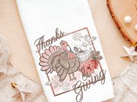 Blush Pink Thanksgiving Turkey Kitchen Towel, 16x24