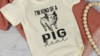 funny newborn pig outfit, I'm kind of a pig deal bodysuit, farm baby outfit boy, for girl, pig gift for babies, teacup pig baby outfit, best