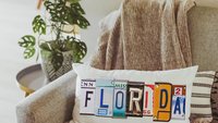 custom license plate state throw pillows for couch, realtor closing gift for buyers, Arizona gifts, bungalow decor, moving away gift for