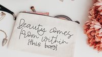 makeup bag for women, cosmetic bag for purse, bridal party gifts for wedding day gifts for bridesmaids, getting ready gifts for wedding