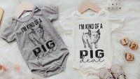 funny newborn pig outfit, I'm kind of a pig deal bodysuit, farm baby outfit boy, for girl, pig gift for babies, teacup pig baby outfit, best