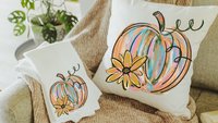 watercolor pumpkin pillow for sofa, boho pumpkin kitchen towels, fall decorations for home farmhouse pillow, Thanksgiving decor, best seller