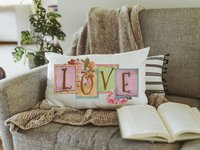 Vintage inspired love throw pillow