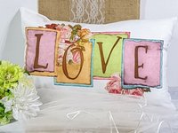 Vintage inspired love throw pillow