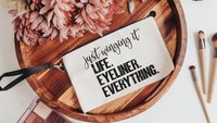 just wing it funny makeup bag for women, stocking stuffer for teenage girls Christmas gifts for sister, cosmetic bag for purse, secret Santa