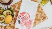 flamingo kitchen towels, new home gift for best friend, flamingo gifts for women, coastal decor beach house gifts for Mom, flamingo decor