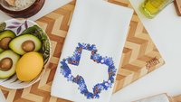 texas kitchen towels, Texas state flower bluebonnet gifts, wildflower kitchen dish towels, patriotic gifts for women, floral hand towels for