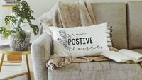 Grow positive thoughts throw pillow 