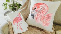 watercolor flamingo kitchen towels for bridal shower, beach lover gifts for her, pink flamingo hand towels, coastal decor beach house gifts