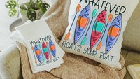 whatever floats your boat lake life throw pillows for couch, kayak gifts, summer decor for home, lake house decor, outdoorsy gifts for women