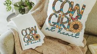 cowgirl throw pillow for couch, country girl gifts, serape throw pillow, trendy home decor, cowgirl gifts for girls, southwestern decor for