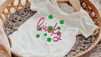 lucky st patricks day outfit for baby, baby girl shamrock outfit for kids, st pattys day coming home outfit baby girl, cute baby girl gifts