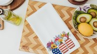 texas kitchen towels, Texas state flower bluebonnet gifts, wildflower kitchen dish towels, patriotic gifts for women, floral hand towels for