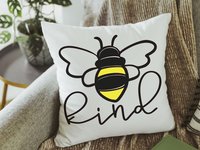 bee kind honey bee throw pillow for couch, Christmas gifts for teachers, secret Santa gifts for women, be kind pillow, bumble bee gifts for