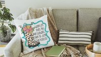 learn to jump in the puddles Spring throw pillows for couch, inspirational pillow to my daughter, whimsical kids reading nook decor, trendy