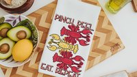 pinch peel eat repeat crawfish kitchen towel, country girl gifts, crawfish boil party decorations, Louisiana gifts, Cajun decor, Southern