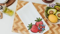 strawberry kitchen towels for Spring, life is sweet kitchen hand towels, summer decor for home, fruit kitchen decor, cute dish towels for