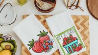 strawberry kitchen towels for Spring, life is sweet kitchen hand towels, summer decor for home, fruit kitchen decor, cute dish towels for