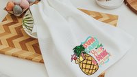 margarita bar towels, beach house gift, sun sand and a drink in my hand pineapple kitchen decor, summer kitchen towels, beach lover gift