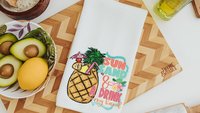 margarita bar towels, beach house gift, sun sand and a drink in my hand pineapple kitchen decor, summer kitchen towels, beach lover gift