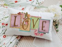 Vintage inspired love throw pillow