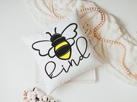 bee kind honey bee throw pillow for couch, Christmas gifts for teachers, secret Santa gifts for women, be kind pillow, bumble bee gifts for