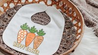 Happy Easter baby burp cloth, Easter carrots spit up towels, Easter baby gifts for newborn, baby first Easter basket stuffers for infants
