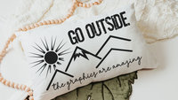 Go outside the graphics are amazing throw pillow