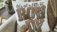 Lets get rowdy football throw pillow