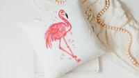 flamingo throw pillow for couch, pink dorm pillows for college girls, coastal decor beach house gifts, flamingo gifts for women, tropical