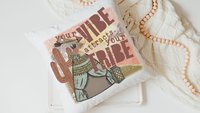 your vibe attracts your tribe boho throw pillows for couch trendy decor, snarky gifts, boho accent pillows for sofa, unique gifts for women