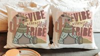 your vibe attracts your tribe boho throw pillows for couch trendy decor, snarky gifts, boho accent pillows for sofa, unique gifts for women