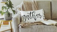 gather somewhere else funny throw pillow for couch, anti social introvert gift, best friend birthday gifts for her, new home gift for women