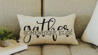 gather somewhere else funny throw pillow for couch, anti social introvert gift, best friend birthday gifts for her, new home gift for women