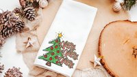merry merry merry Christmas throw pillows for sofa, cute Christmas tree Christmas kitchen towels, fun Christmas hostess gifts for women