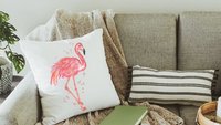 flamingo throw pillow for couch, pink dorm pillows for college girls, coastal decor beach house gifts, flamingo gifts for women, tropical