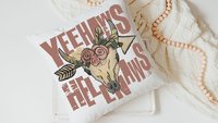 yeehaws and hellnaws boho throw pillows for couch, college dorm decor for girls, southwestern decor for home, floral skull dorm pillows for