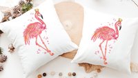 flamingo throw pillow for couch, pink dorm pillows for college girls, beach decor coastal house gifts, flamingo gifts for women, tropical