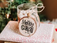 Joy to the world farmhouse Christmas ornament set
